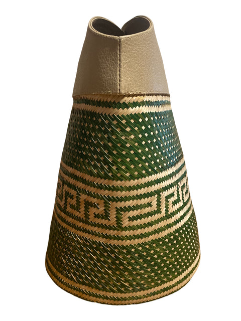 Cartera Tejida A Mano Con Fibra Natural De Palma De Werregue Verde - Talla U