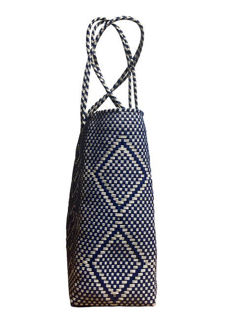 Cartera Artesanal Tejida De Toquilla estilo Tradicional De Oaxaca Azul - Talla U
