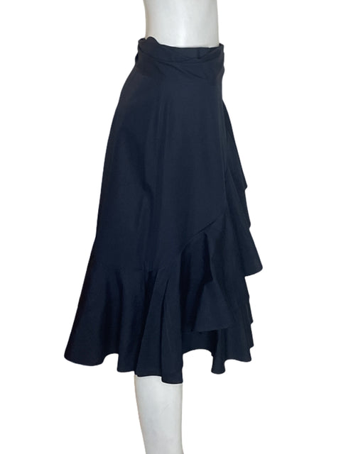 Falda Carolina Herrera de Algodón Ruchas Midi Azul - Talla 6