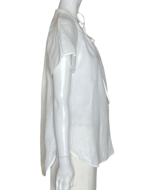 Blusa Polo Ralph Lauren de Lino Manga corta Suelto Blanco - Talla M