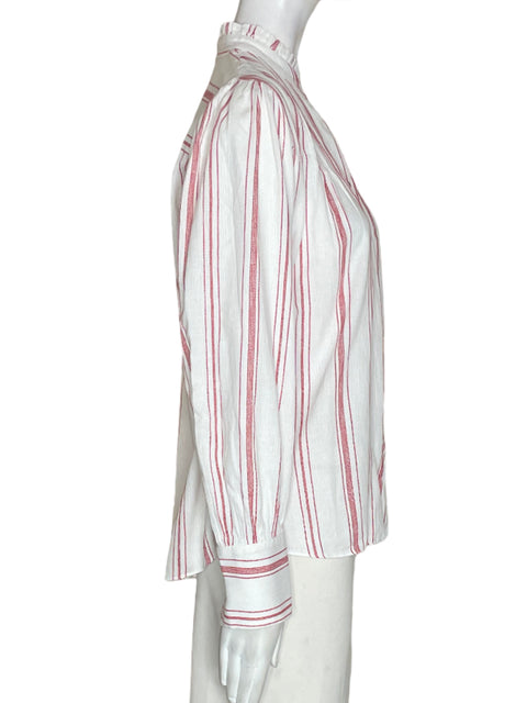 Camisa Massimo Dutti de Algodón Rayas Manga larga Rojo - Talla 10