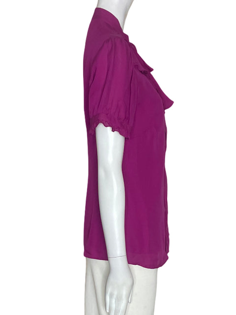 Blusa Pink de Seda Transparente Manga larga Rosado - Talla 12