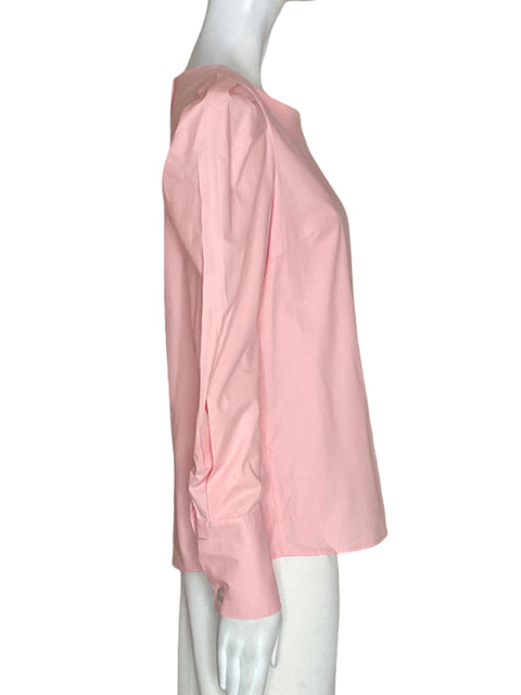 Blusa Michelle Forero de Algodón Abullonado Liso Rosado - Talla S