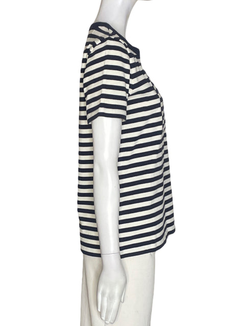 Camiseta Tory Burch de Algodón Rayas Cuello redondo Azul - Talla M