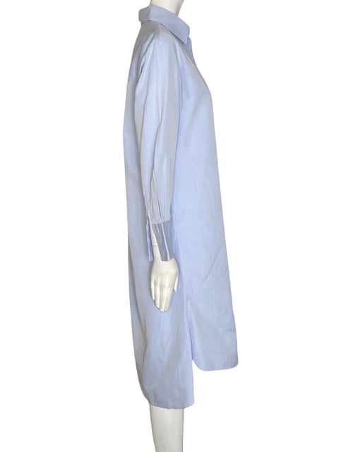 Vestido Massimo Dutti de Algodón Maxi Suelto Azul - Talla 6