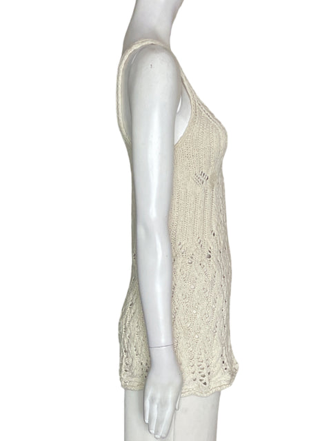 Blusa Acné Studios de Algodón Tejido Sin mangas Beige - Talla S