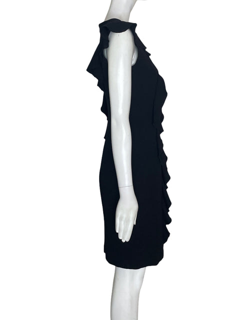 Vestido Calvin Klein Ruchas Ajustado Negro - Talla S