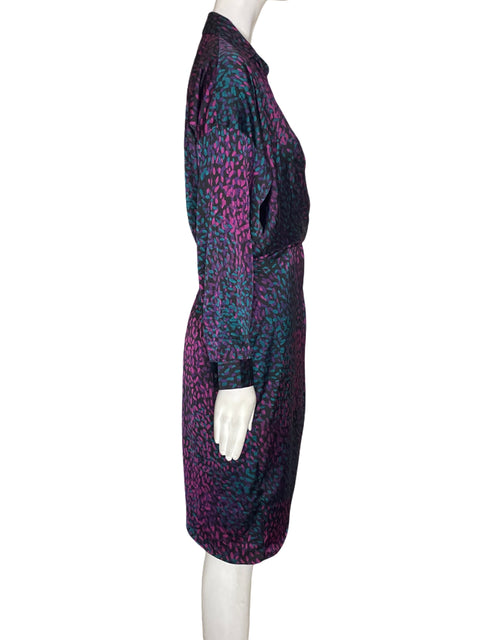 Vestido Express Asimétrico Estampado Morado - Talla S