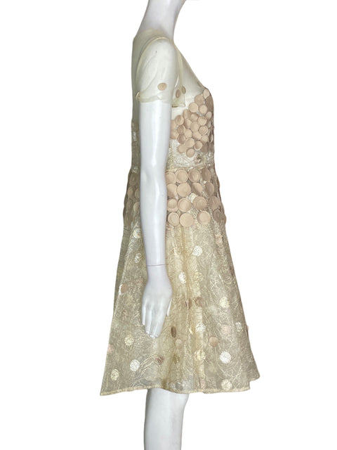 Vestido De Fiesta Beulah Tipo a Midi Beige - Talla S