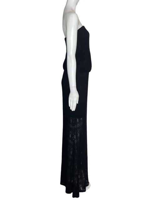 Vestido Twelve Strapless Tejido Negro - Talla S
