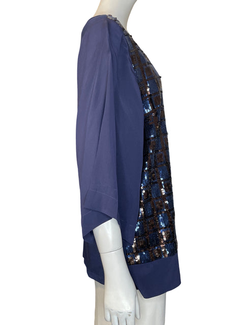 Blusa Hoss Intropia de Algodón Lentejuelas Azul - Talla L