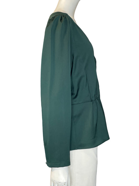 Blusa J. Crew Manga larga Cuello v Verde - Talla 14