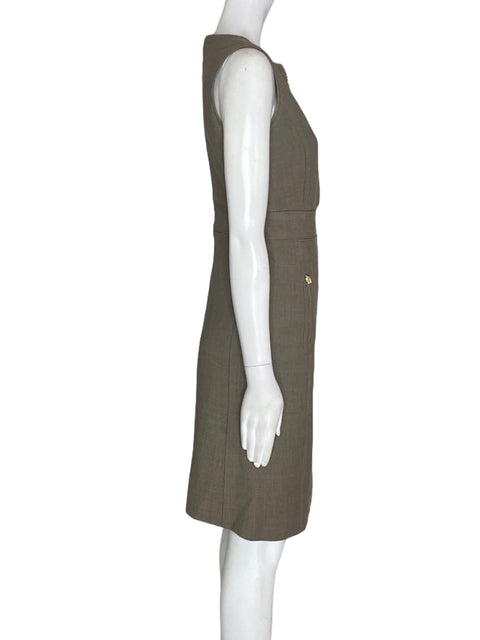 Vestido Tory Burch de Algodón Sin mangas Zipper Gris - Talla 0