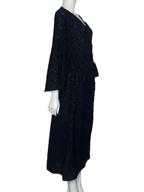 Vestido Tesoro Tps Midi Wrap Negro - Talla L