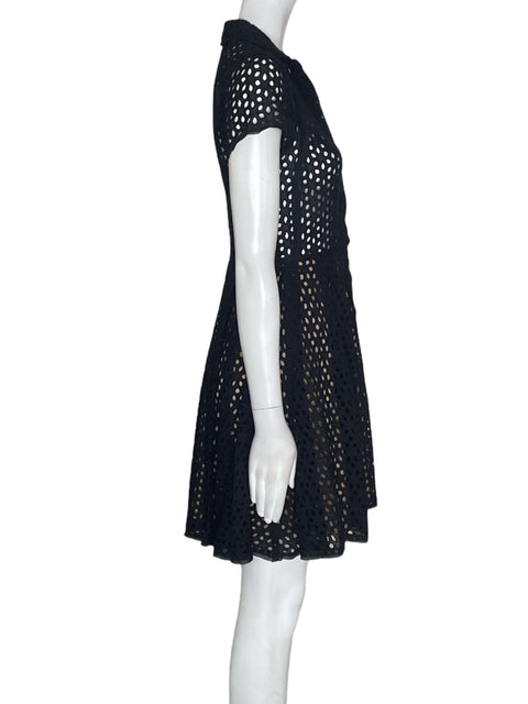 Vestido Bcbg de Algodón Troquelado Midi Negro - Talla 0