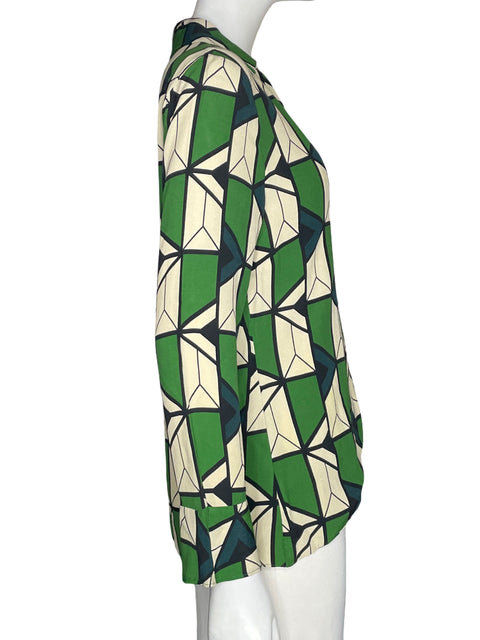 Blusa Zara Cuello v Estampado Verde - Talla S