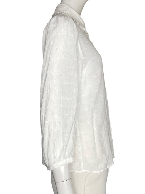Blusa Zara de Viscosa Manga larga Blanco - Talla S