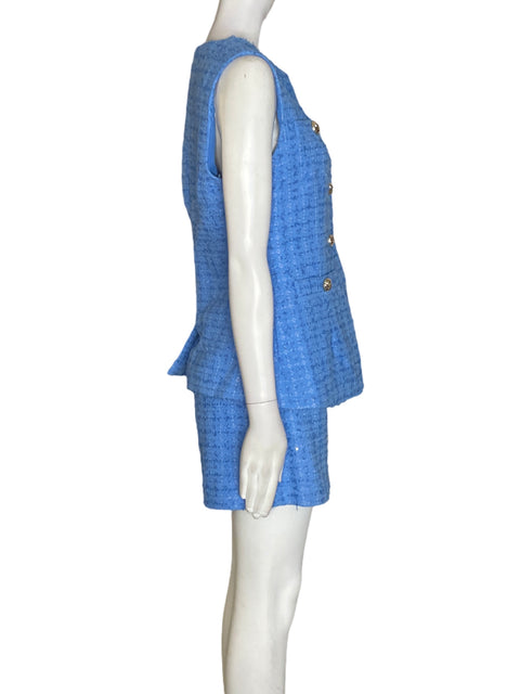 Conjunto Endless Rose Blusa/short Botones Azul - Talla M