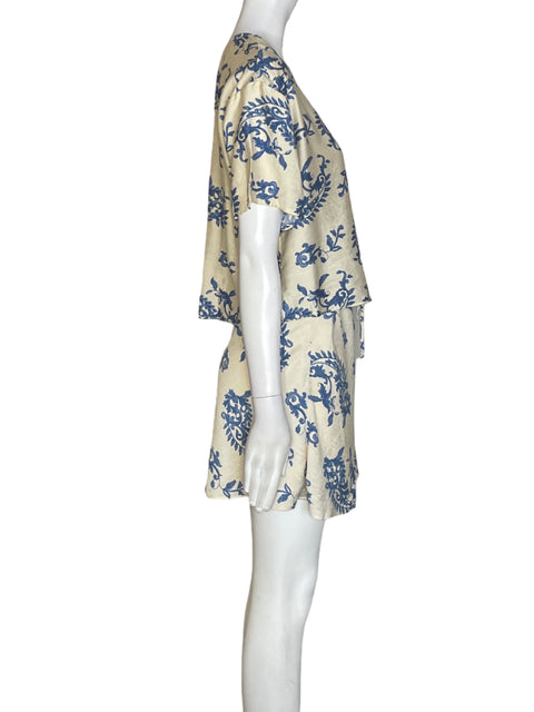 Conjunto Vici Falda/blusa Cuello v Azul - Talla XS
