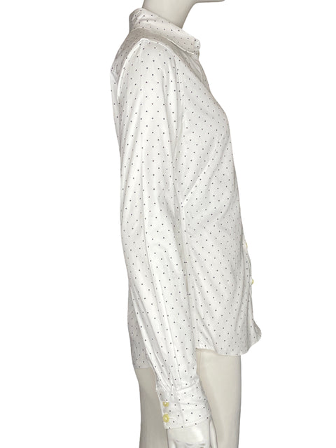 Blusa Banana Republic de Algodón Manga larga Estampado Blanco - Talla 2