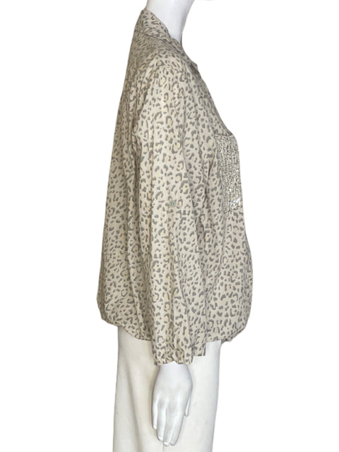 Blusa In Italy de Viscosa Estampado Manga larga Gris - Talla S