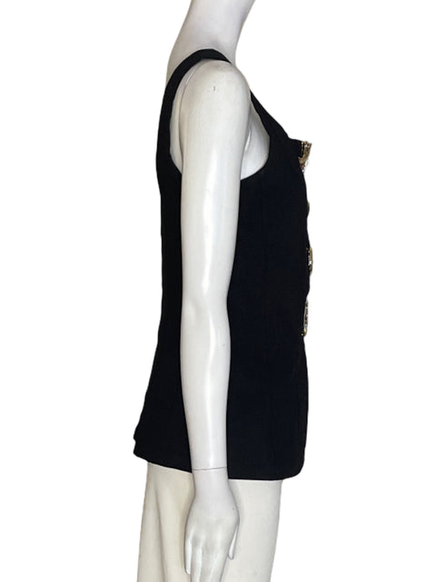 Blusa Pastel Botones Marino Negro - Talla M