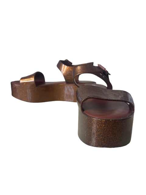 Zapato Melissa Tiras Plataforma Marrón - Talla 38