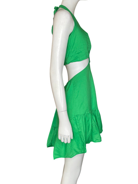 Vestido Peixoto de Algodón Midi Cuello v Verde - Talla L