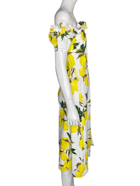 Vestido Sugarlips Vuelos Estampado Amarillo - Talla S