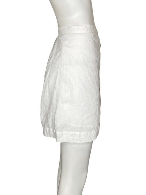 Falda Elan de Lino Midi Blanco - Talla M