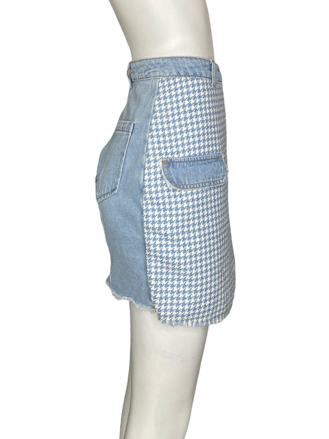 Falda Blue Blush de Algodón Denim Estampado Azul - Talla M