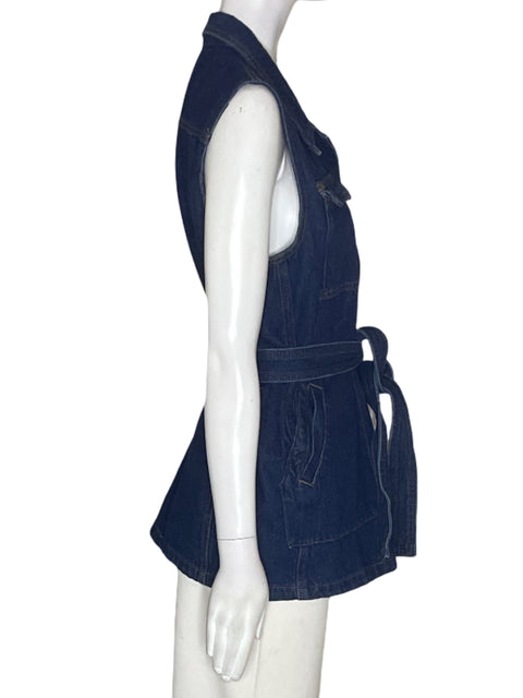 Blusa Win Keelin Botones Bolsillo Azul - Talla L
