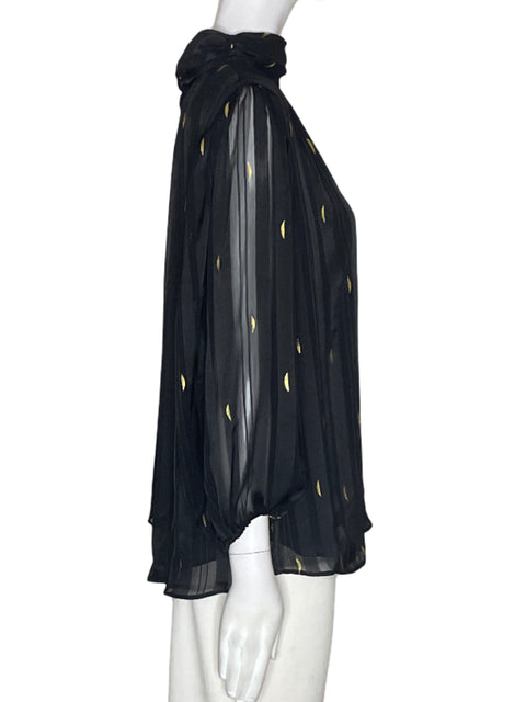 Blusa Zac & Rachel Brillo Transparente Negro - Talla M