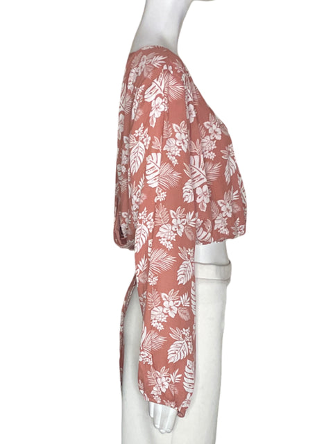 Blusa Peach Love Estampado Cuello v Beige - Talla L