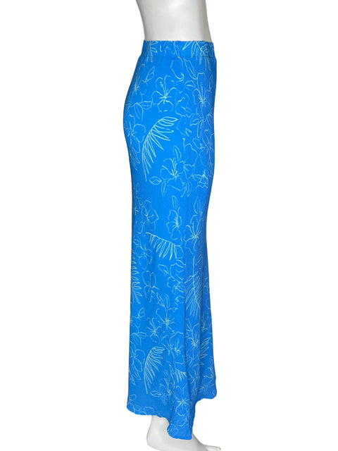 Falda Charlie Holiday de Viscosa Midi Estampado Azul - Talla 4