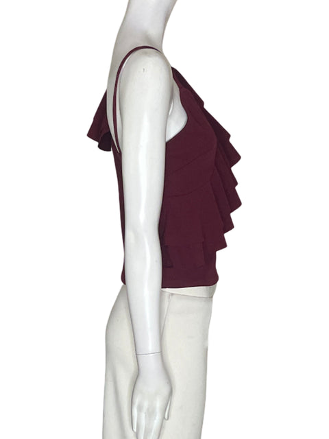 Blusa Nylon Apparel Tiras Ruchas Morado - Talla L