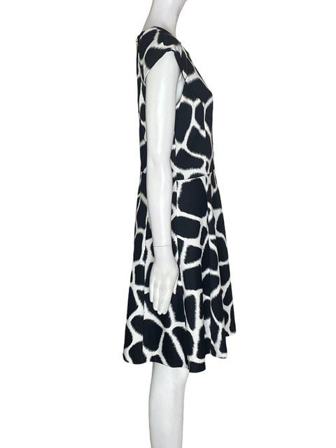 Vestido Michael Kors Estampado Ruchas Negro - Talla 8