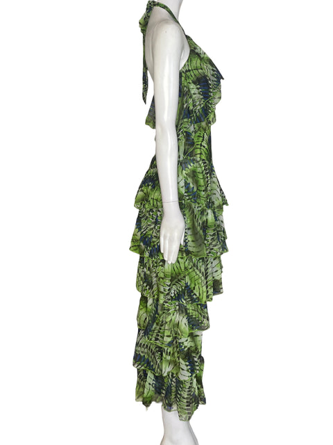 Vestido Cq By Cq Halter Estampado Verde - Talla M