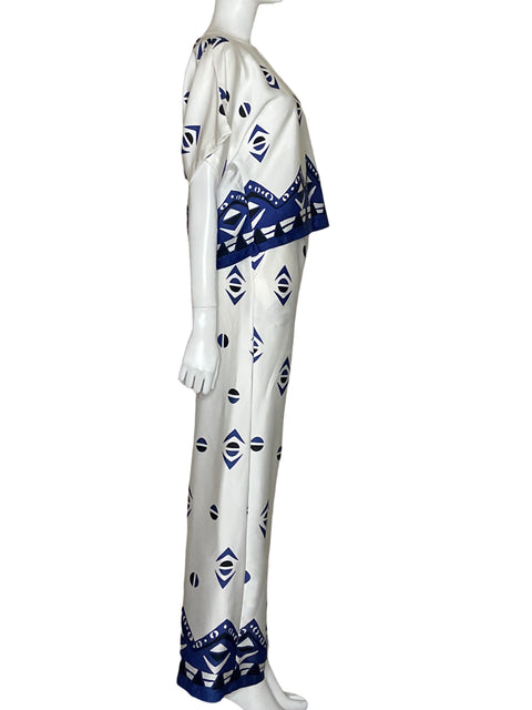 Conjunto Ellie White Estampado Azul - Talla S