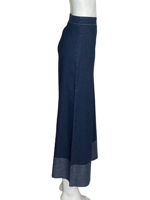 Pantalón Do+be Recto Palazo Azul - Talla M
