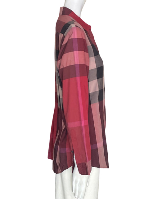 Camisa Burberry de Algodón Cuadros Manga larga Rojo - Talla XL