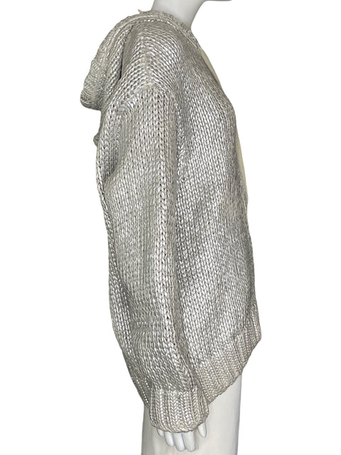 Chaqueta Zara de Algodón Punto Metalizado Beige - Talla M