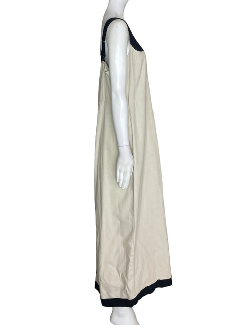 Vestido Abercrombie & Fitch de Algodón Tiras Maxi Beige - Talla L