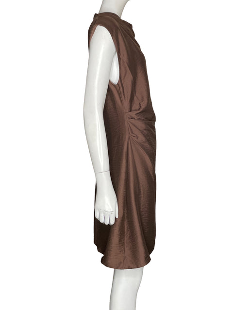 Vestido Mango Midi Marrón - Talla L