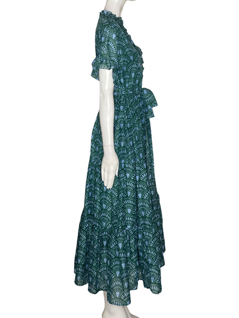 Vestido J.marie Estampado Maxi Verde - Talla M