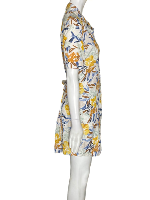 Vestido Mng de Viscosa Estampado Manga corta Amarillo - Talla 8