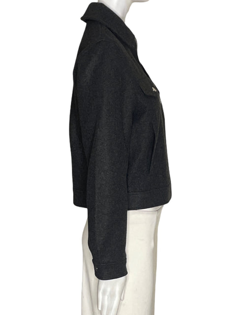 Abrigo Zara Liso Zipper Negro - Talla S