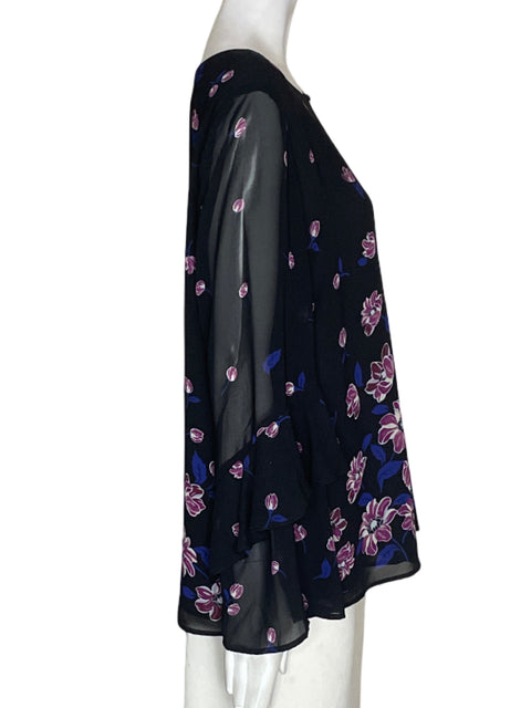 Blusa Ann Taylor Estampado Ruchas Negro - Talla L
