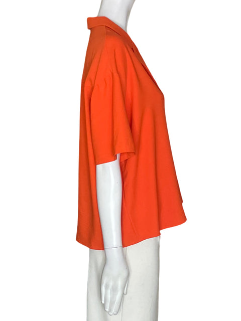 Blusa Express Cuello v Manga corta Naranja - Talla M