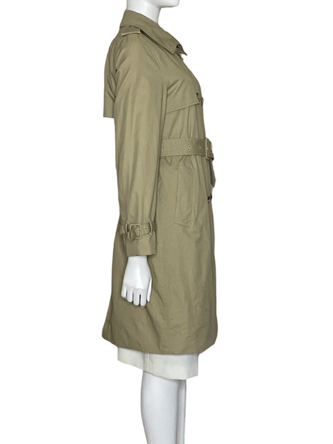 Chaqueta Mango de Algodón Liso Beige - Talla S